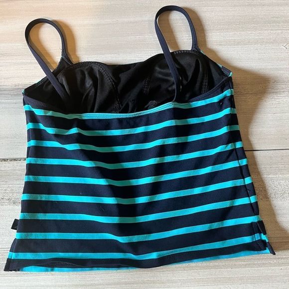 Nautica Swim Top two tone Navy/Turquoise Sz 10 - Picture 4 of 5